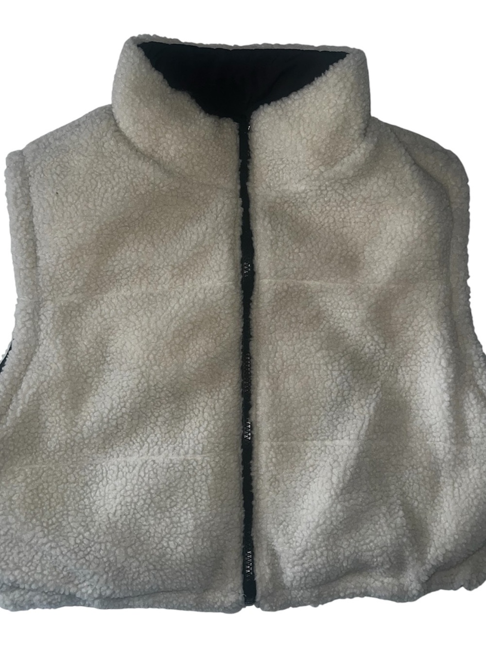 Altar'd State Black Leilani Reversible Cropped Puffer Vest Sz M - Picture 10 of 11